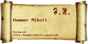 Hammer Mikolt névjegykártya